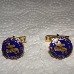 Vtg. Morgan's St Anne Hospital Nursing Cufflinks